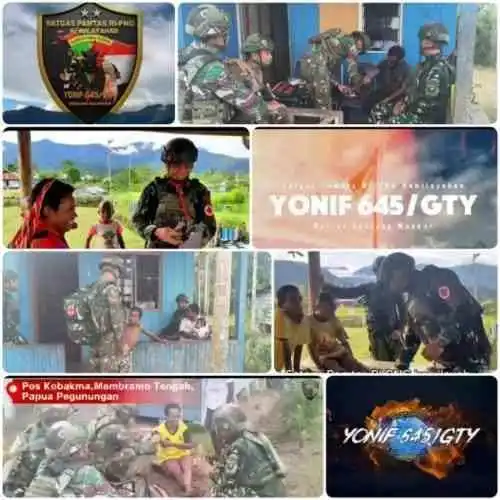 Bangun Kepercayaan dan Sinergitas, Satgas Pamtas Yonif 645/GTY Gelar Pelayanan Kesehatan di Kobakma
