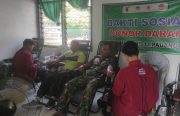 Antisipasi Krisis Stok, Dua Koramil Jajaran Kodim Bojonegoro Gelar Bakti Sosial Donor Darah