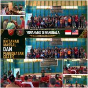Peringati HUT Ke-64, Satgas Pamtas RI-Malaysia Yonarmed 13/Nanggala Gandeng Puskesmas Badau Gelar Khitanan Massal dan Pengobatan Gratis di Desa Pulau Majang