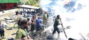 Kodim 1714/Puncak Jaya Reaksi Cepat Bantu Pemadaman Kebakaran di Kota Mulia