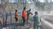 Sinergitas Dengan Gerak Cepat Kodim 0913/PPU dan Polres Bantu Tim Padamkan Kebakaran Lahan