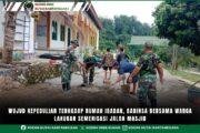 Wujud Kepedulian Terhadap Rumah Ibadah, Babinsa Bersama Warga Lakukan Semenisasi Jalan Masjid