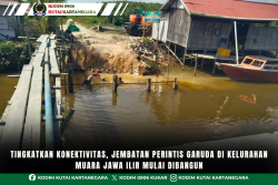 Tingkatkan Konektivitas, Jembatan Perintis Garuda di Kelurahan Muara Jawa Ilir Mulai Dibangun
