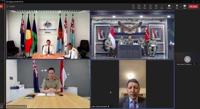VTC Panglima TNI-CDF ADF Menjadi Momentum Perkuat Kerja Sama Bilateral Indonesia-Australia VTC Panglima TNI-CDF ADF Menjadi Momentum Perkuat Kerja Sama Bilateral Indonesia-Australia