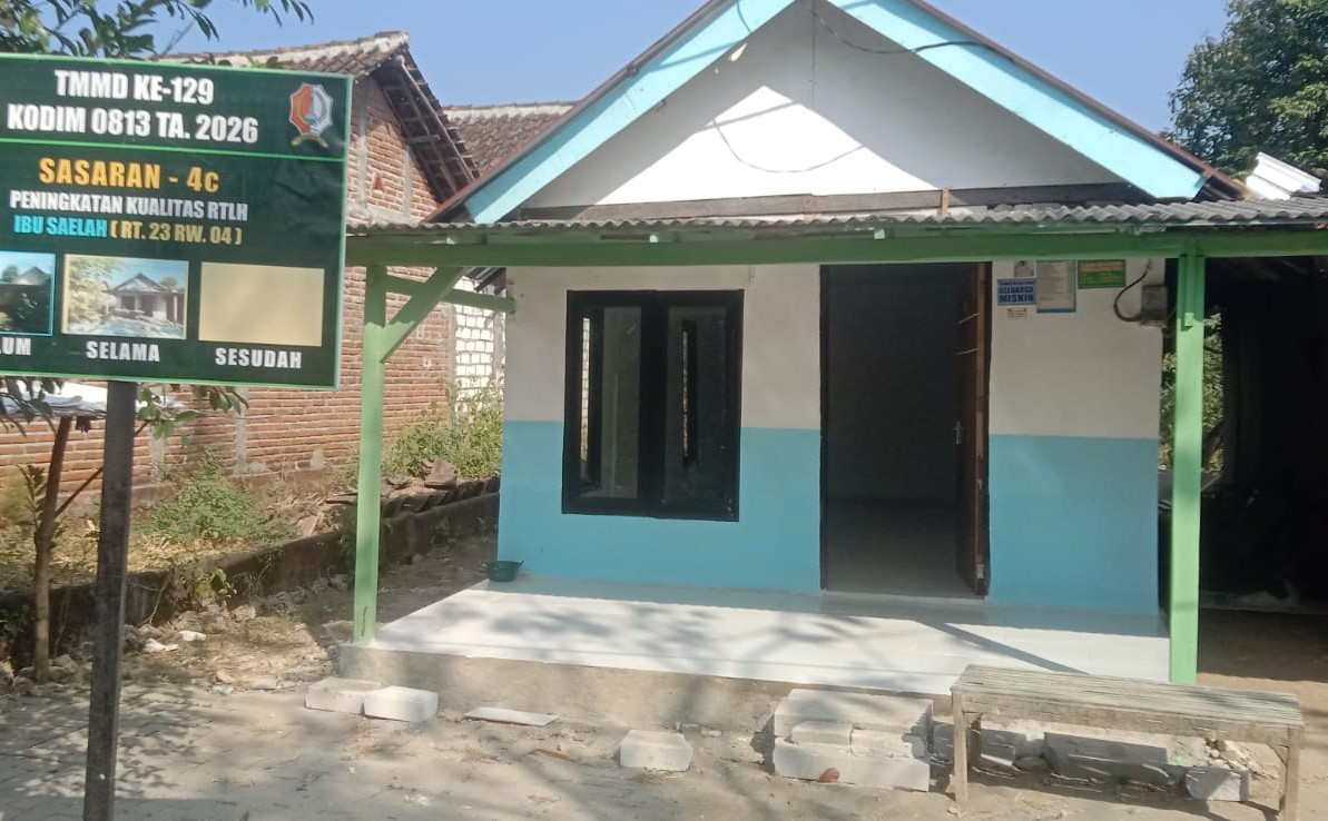 Wajah Baru Desa Kesongo: Sinergi TNI-Rakyat, Rehab 9 Unit Rutilahu TMMD 129 Bojonegoro Tuntas 100 Persen Wajah Baru Desa Kesongo: Sinergi TNI-Rakyat, Rehab 9 Unit Rutilahu TMMD 129 Bojonegoro Tuntas 100 Persen