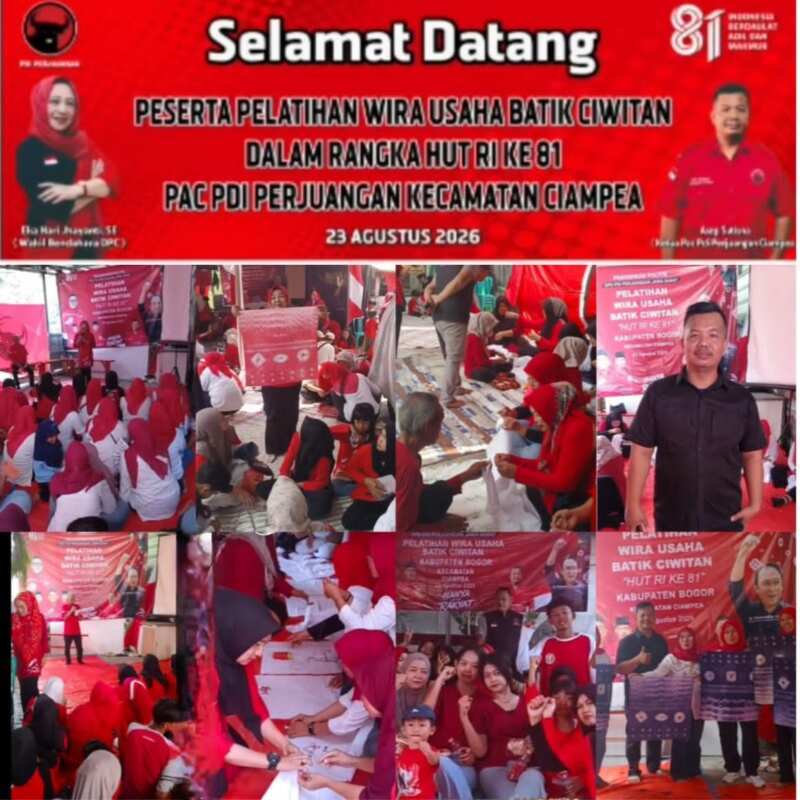 HUT RI ke-81, PAC PDI Perjuangan Ciampea Gelar Pelatihan Wirausaha Batik Ciwitan