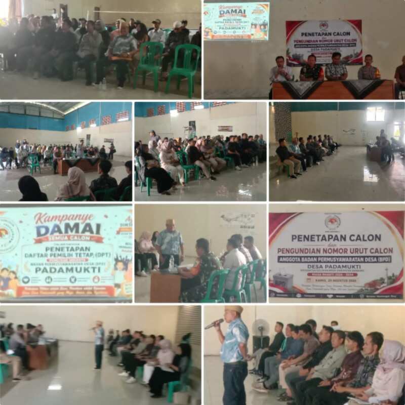 Penetapan Calon /Daftar Pemilih Tetap ( DPT ) dan Pengundian Nomor Urut BPD Desa Padamukti Berlangsung Tertib dengan Kampanye Damai, Masa Bhakti 2026 - 2034