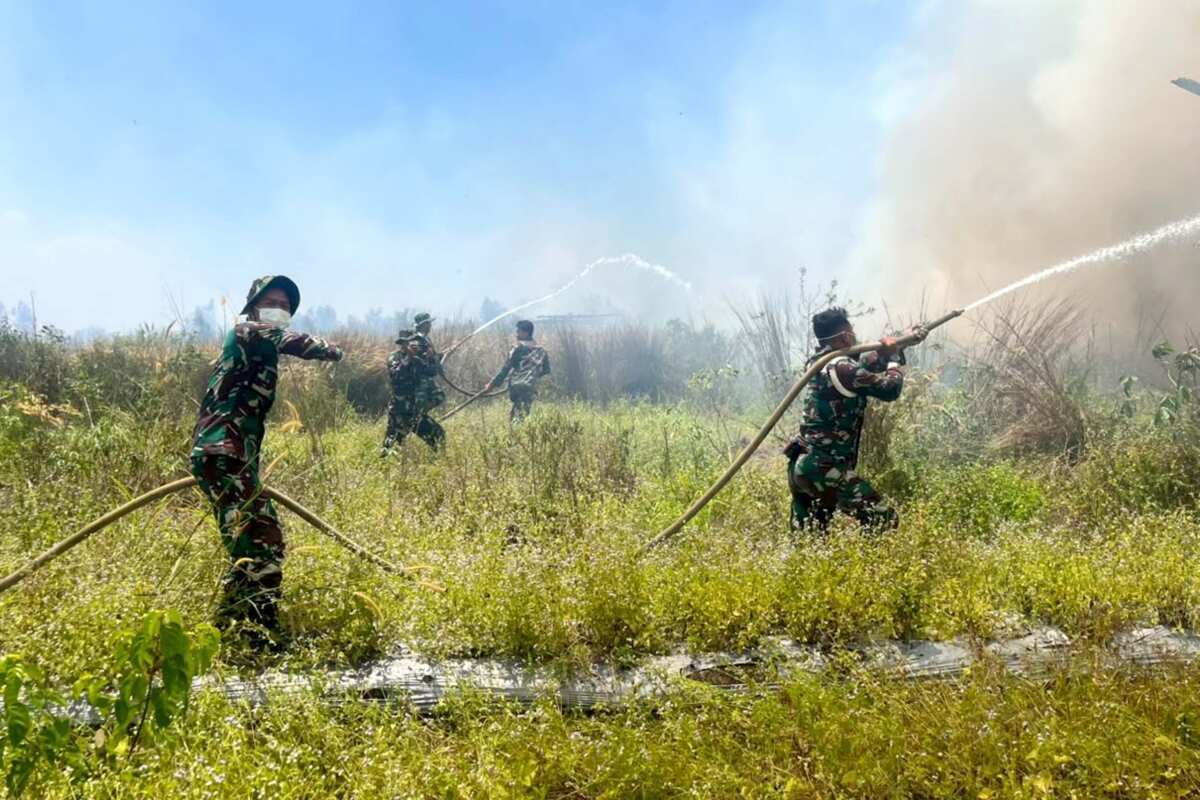 Cegah Kebakaran Meluas, Tanpa Kenal Lelah Satgas Karhutla Lanud Sjamsudin Noor Pantang Menyerah Kendalikan dan Sekat Titik Api Cegah Kebakaran Meluas, Tanpa Kenal Lelah Satgas Karhutla Lanud Sjamsudin Noor Pantang Menyerah Kendalikan dan Sekat Titik Api