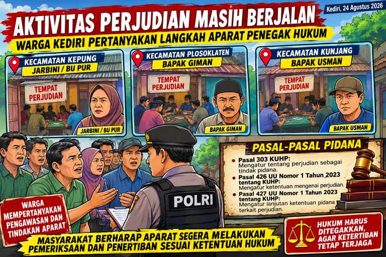 Aktivitas Perjudian Jadi Sorotan, Pengawasan Aparat di Kediri Dipertanyakan Aktivitas Perjudian Jadi Sorotan, Pengawasan Aparat di Kediri Dipertanyakan
