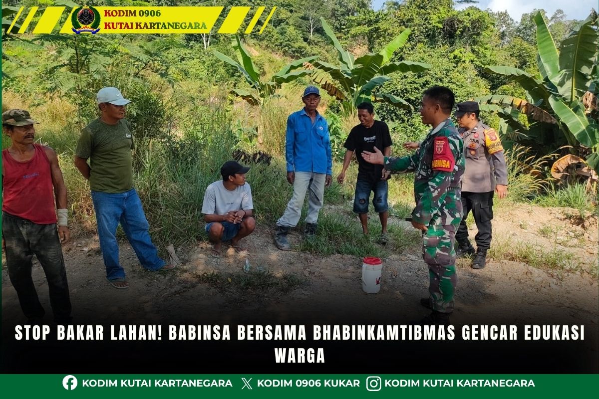 Stop Bakar Lahan, Babinsa Bersama Bhabinkamtibmas Gencar Edukasi Warga Stop Bakar Lahan, Babinsa Bersama Bhabinkamtibmas Gencar Edukasi Warga