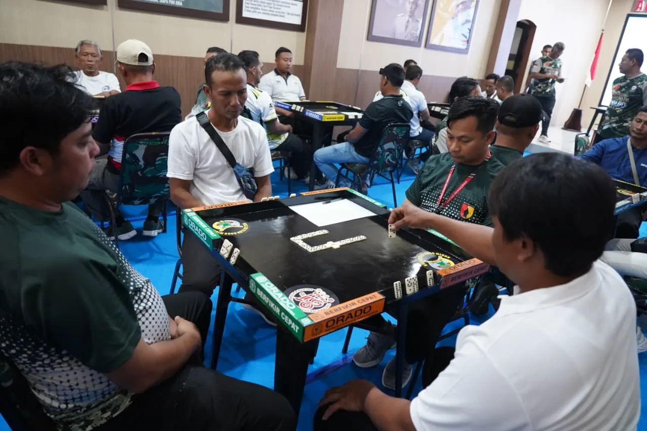 Kodim 0808/Blitar Gelar Open Tournament Domino ORADO Piala Panglima TNI Peringati HUT Ke-81 TNI
