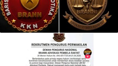 LBH BRANNI Buka Rekrutmen Pengurus Perwakilan di Seluruh Indonesia, Cari Putra-Putri Terbaik Bangsa LBH BRANNI Buka Rekrutmen Pengurus Perwakilan di Seluruh Indonesia, Cari Putra-Putri Terbaik Bangsa