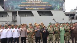 Dandim 0908/Bontang Hadiri Upacara Penerimaan dan Pemberangkatan Satgas Pamtas  RI-Malaysia Wilayah Kaltim Kaltara
