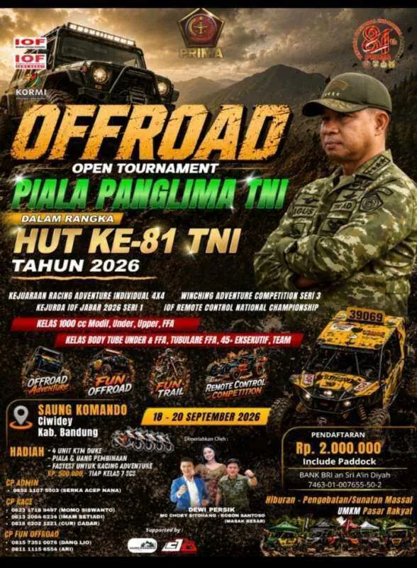 Bandung Menjadi Tuan Rumah Turnamen Offroad Piala Panglima TNI