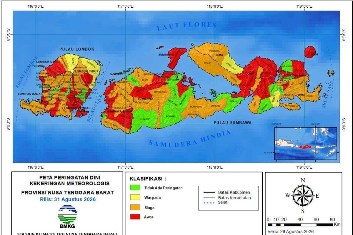 Kekeringan Parah di Nusa Tenggara Barat: Sembilan Daerah Berstatus Waspada Kekeringan Parah di Nusa Tenggara Barat: Sembilan Daerah Berstatus Waspada