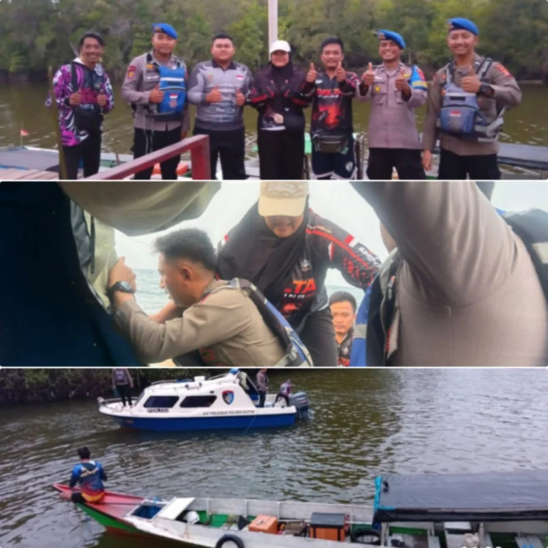 Polisi Penolong Bergerak Cepat, Lima Pemancing Dievakuasi dari Kapal Mati Mesin di Perairan Sangatta