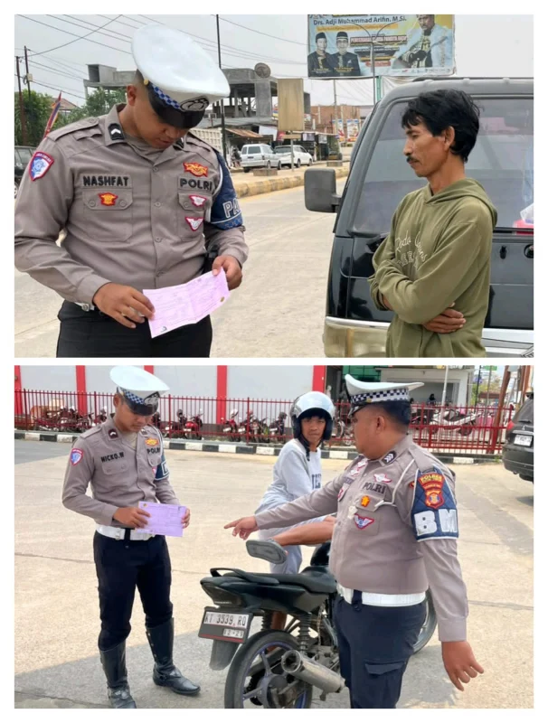 Sat Lantas Polres Kutim Intensifkan Patroli, Pengendara Pelanggar Ditegur