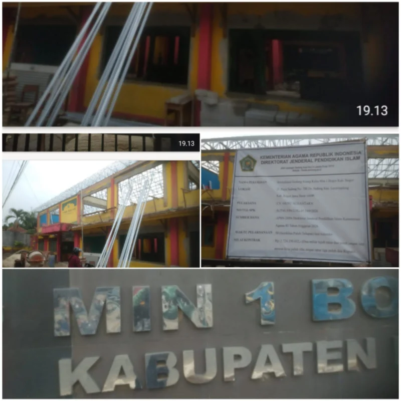BAHAYA! Revitalisasi MIN 1 Bogor Rp 2,7 Miliar di Leuwisadeng Abaikan K3, Pekerja di Atap 7 Meter Tanpa Helm dan Sabuk Pengaman