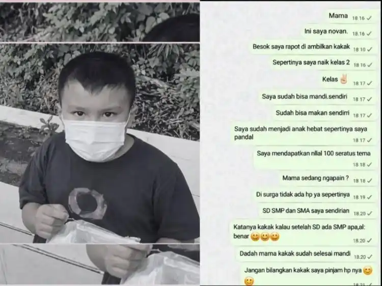 Pesan WhatsApp Novan untuk Ibunya yang Telah Tiada Menyentuh Warganet