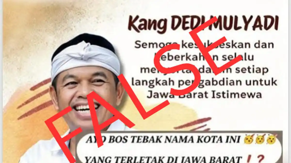 Klaim Hadiah Tebak Nama Kota dari Dedi Mulyadi di Facebook Ternyata Hoaks